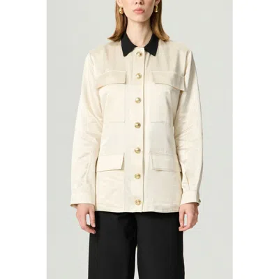 Nocturne Gold Button Detailed Jacket In White