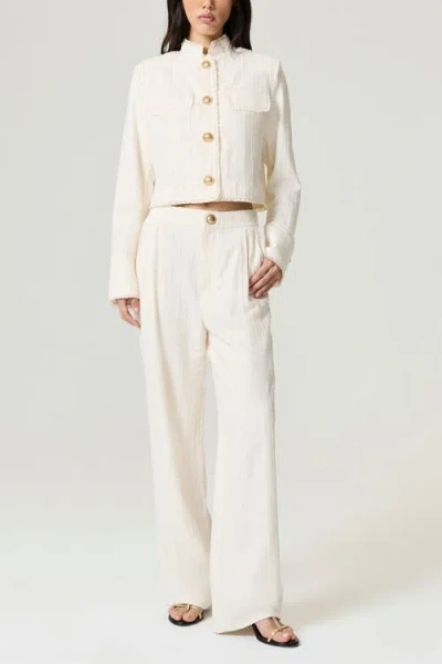 Nocturne Gold-embellished Utility Jacket In White