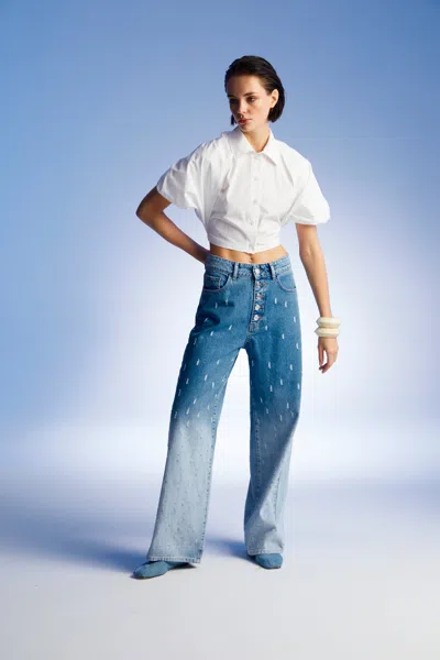Nocturne Gradient Wide Leg Jean Pants In Multi