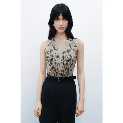 Nocturne Halter Neck Bodysuit In Multi-colored