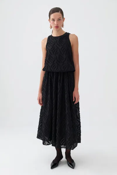 Nocturne Halter Neck Maxi Dress In Black