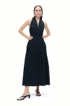 Nocturne Halter Neck Maxi Dress In Black