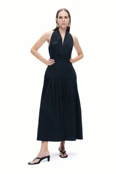 Nocturne Halter Neck Maxi Dress In Black