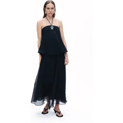 Nocturne Halter Neck Maxi Dress In Black