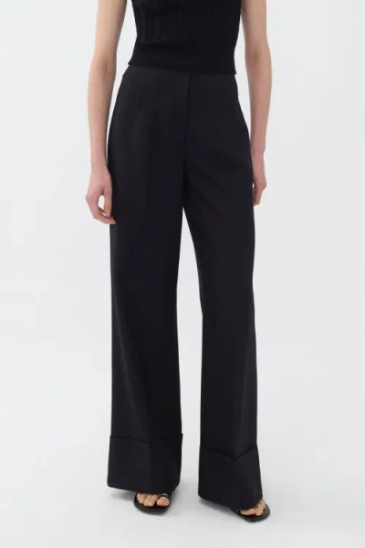 Nocturne High-waist Flowy Palazzo Pants In Black