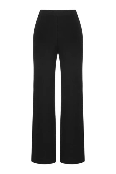 Nocturne High Waist Knit Trousers In Black
