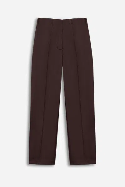 Nocturne High Waist Straight Leg Trousers In Brown