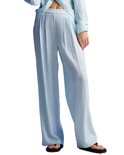 Nocturne High Waist Textured Pant In Blue
