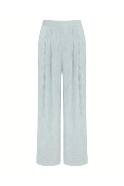 Nocturne High Waist Textured Trousers In Blue