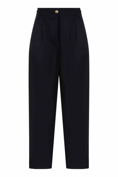 Nocturne High-waisted Carrot Pants In Navy Blue