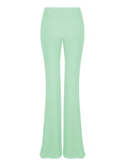Nocturne High-waisted Flare Pants In Green