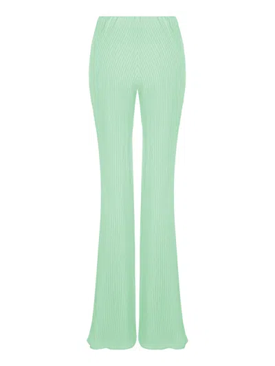 Nocturne High-waisted Flare Pants In Mint Green