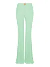 Nocturne Women's Mint Green High-waisted Flare Pants In Multi