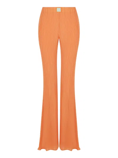 Nocturne High-waisted Flare Pants In Orange