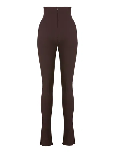 Nocturne High-waisted Pants In Brown