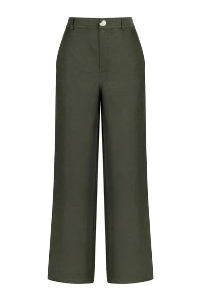 Nocturne High Waisted Pants In Khaki