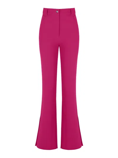 Nocturne High-waisted Slit Pants In Pink