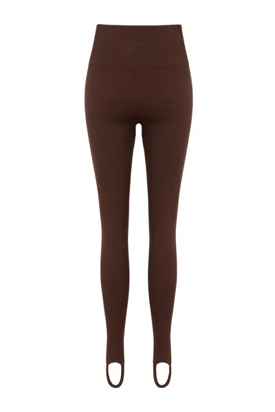 Nocturne High-waisted Stirrup Leggings In Brown