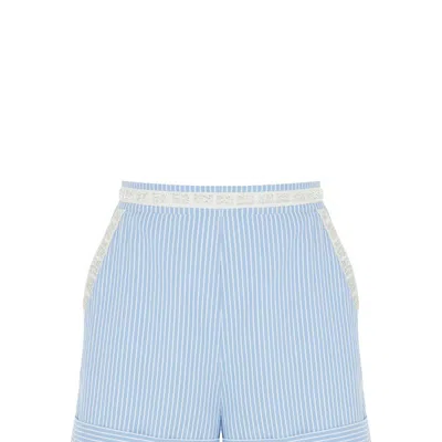 Nocturne High Waisted Striped Mini Shorts In Blue