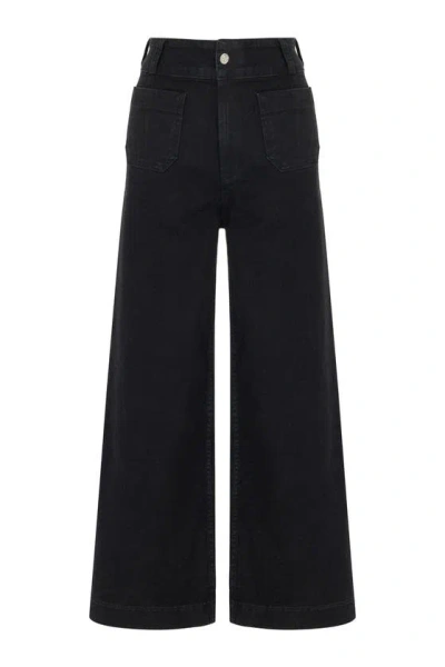Nocturne High Waisted Wide Leg Jeans In Black