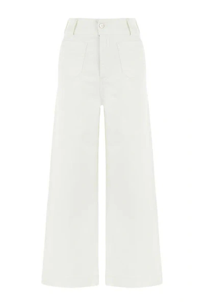 Nocturne High Waisted Wide Leg Jeans In Ivory