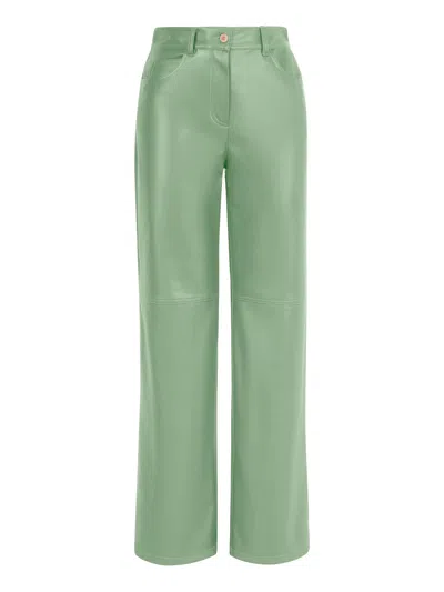 Nocturne High-waisted Wide Leg Pants In Green