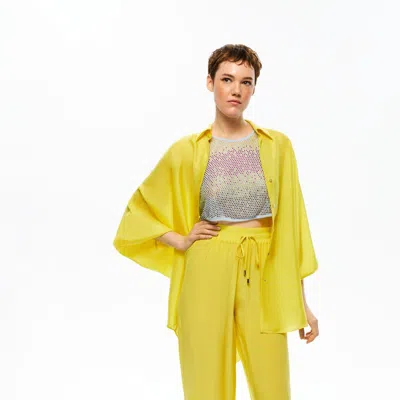 Nocturne High-waisted Wide-leg Pants In Yellow