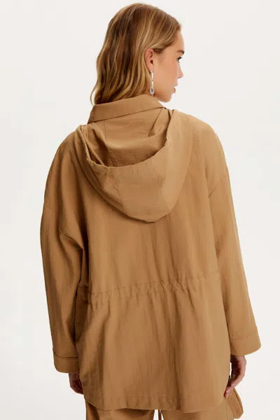 Nocturne Women's Hooded Raincoat In Brown