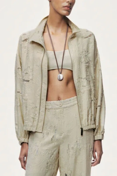 Nocturne Jacquard Bomber Jacket In Brown