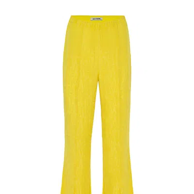 Nocturne Jacquard Flare Trousers In Yellow
