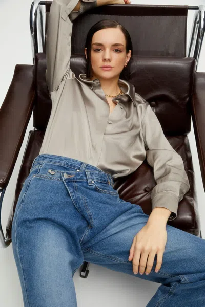 Nocturne Jeans With Asymmetric Closure In Multi