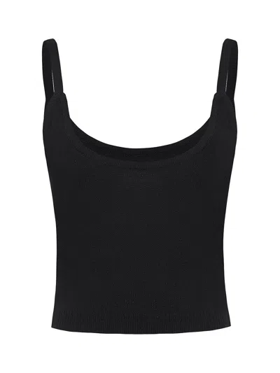 Nocturne Knit Top With Straps In Black
