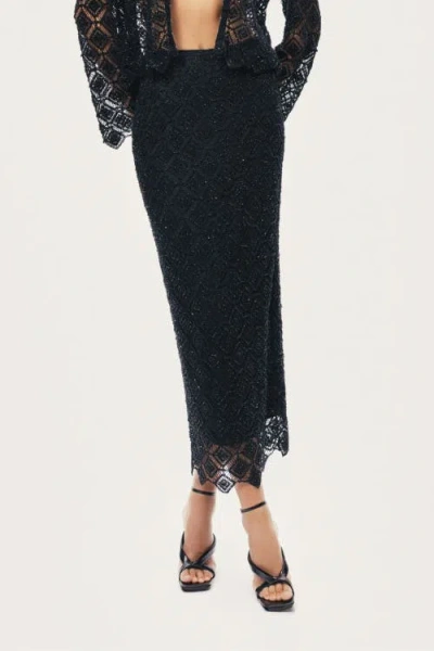 Nocturne Lace Midi Skirt In Multi