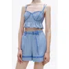Nocturne Lace-up Mini Shorts In Blue