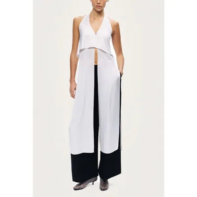 Nocturne Layered Halter Blouse In White