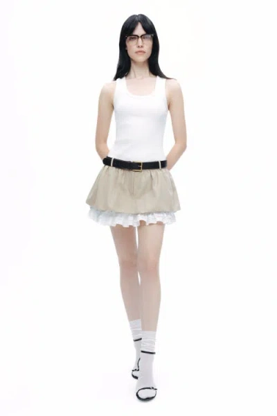 Nocturne Layered Mini Skirt In Beige