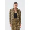 NOCTURNE NOCTURNE LEOPARD PRINT CROP JACKET