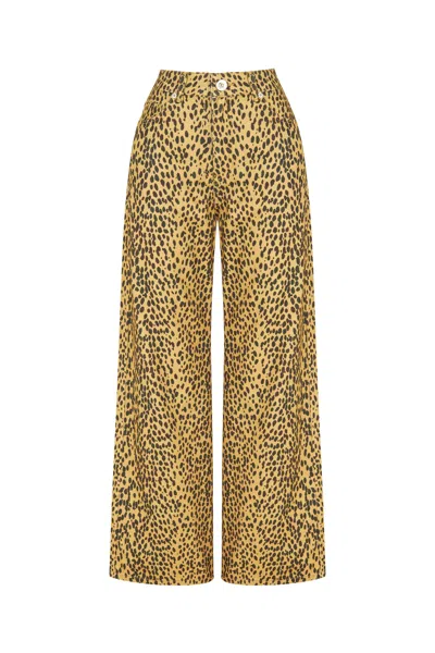 Nocturne Leopard Print Jeans In Black