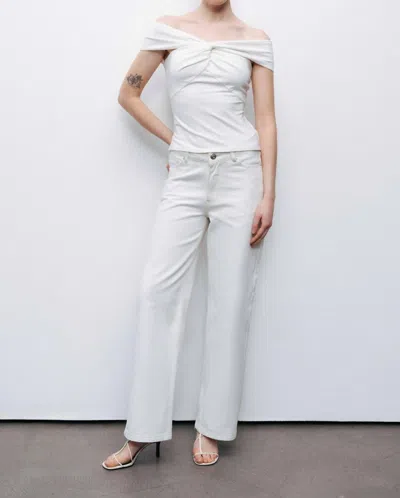 Nocturne Linea Twist Off-shoulder Blouse In White