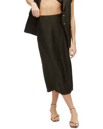 Nocturne Linen-blend Midi Skirt