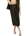 Shop Nocturne Linen-blend Midi Skirt