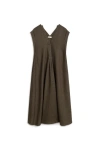 Nocturne Linen Maxi Dress In Coffee