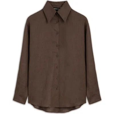 Nocturne Linen Shirt In Brown