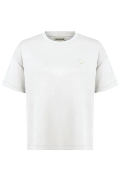 Nocturne Logo Designed Basic T-shirt In Ivory