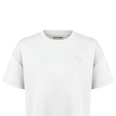 Nocturne Logo Designed Basic T-shirt In White