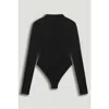 Nocturne Long-sleeve Jersey Bodysuit In Black