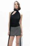 Nocturne Low Waist Mini Skort In Dark Grey