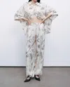 Nocturne Luster Button Front Floral Blouse In Ivory In Multi