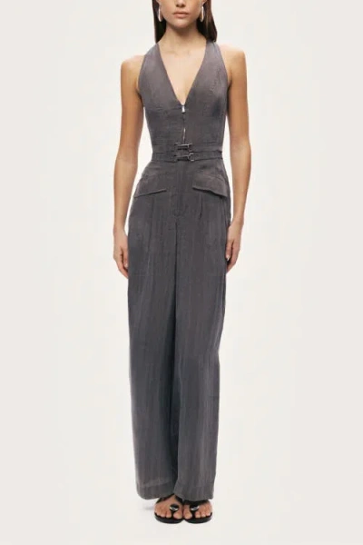 Nocturne Metal Belt Detail Jumpsuit In Gray