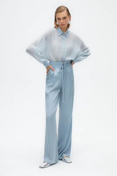 Nocturne Metal Ring Detailed Shirt In Blue